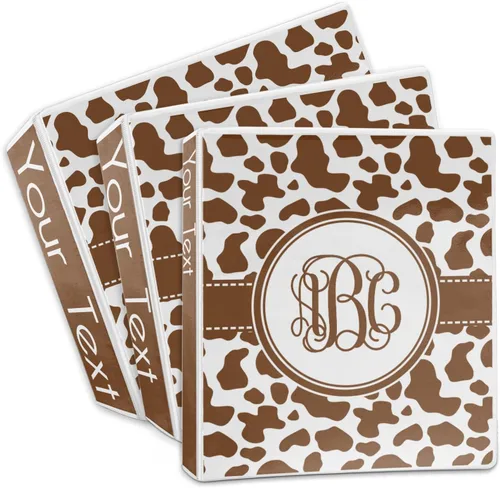 Vista 3 de Carpeta personalizada de 3 anillas con estampado de vaca - 1 pulgada