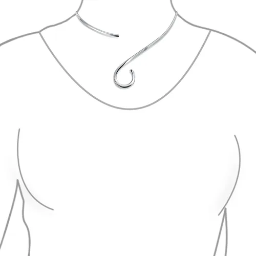 Vista 3 de Gargantilla simple y moderna con forma de bola en forma de remolino, collar geométrico para mujer, plata esterlina 925