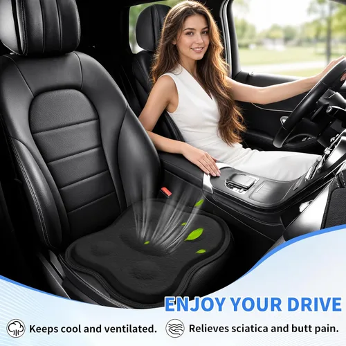 Vista 2 de Cojín de asiento de gel refrescante suave fino 18" x 17" con gel de Negro