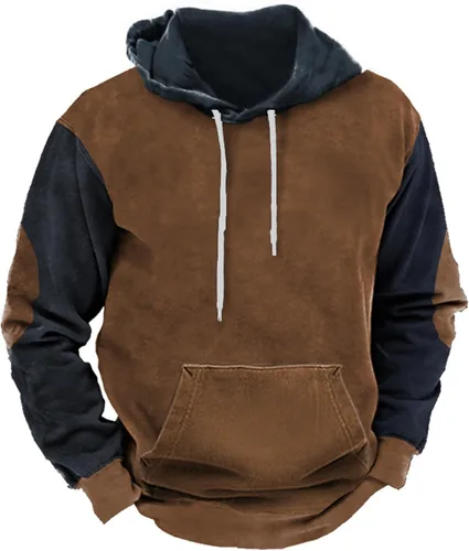 Vista 7 de EELHOE Hooded Shirts for Men Long Sleeve Casual Lightweight Jersey with Hood Regular Fit Print Graphic Breathable Pullover