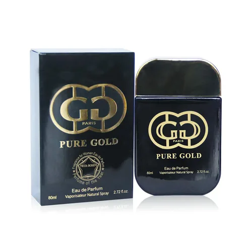 Vista 3 de Pure Gold+Red Rush, colección de perfumes de 2 piezas para mujer, Eau de Parfum en espray natural, notas afrutadas, cada una de 3.4 onzas líquidas
