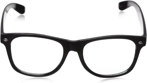 Vista 2 de Marco negro para anteojos de sol, con lente transparente, estilo vintage años 80