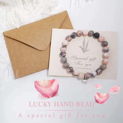 Vista 3 de CHICING Get Well Soon Regalos para mujeres, pulsera curativa de piedra natural, regalos inspiradores para mujeres, adolescentes y niñas