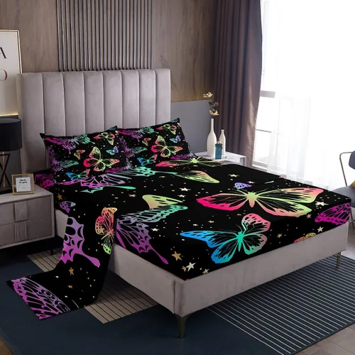 Vista 16 de Erosebridal Highland Cow - Juego de sábanas de tamaño individual con diseño de rosas para niños, niñas, adolescentes, adultos, animales salvajes