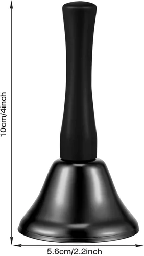 Vista 2 de Boao 24 campanas de mano de acero para servicio de acero con mango de madera negra, campanas de metal diatónico, percusión musical (negro)