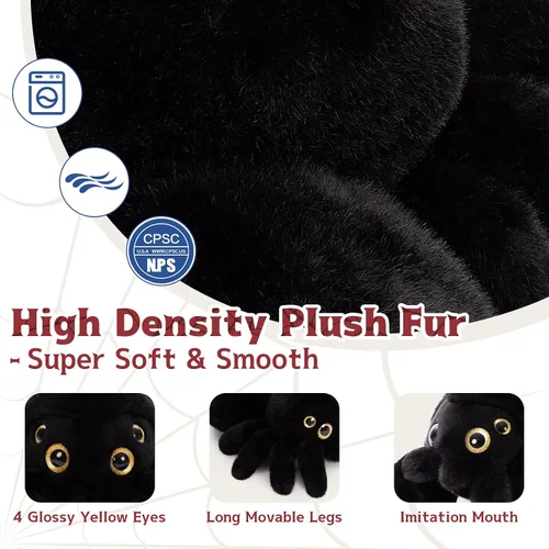 Vista 8 de MorisMos Peluche de Araña para Microondas, Animales de Peluche de Arañas Calentables de 1.65 Libras, Peluche Calentable Acogedor Sin Fragancia