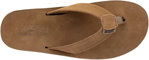 Vista 4 de Scott Hawaii Luna Sandal Flip Flop de cuero con soporte para el arco y talón Copa