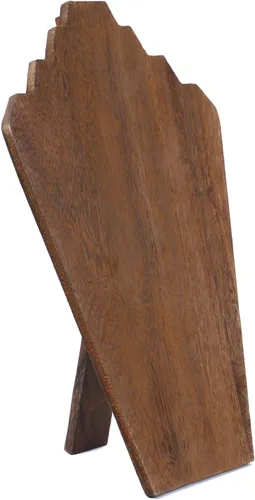 Vista 3 de Ikee Design 2 piezas de madera ligera para collares, caballete de busto, exhibición de joyas para espectáculos, soporte de exhibición de collares