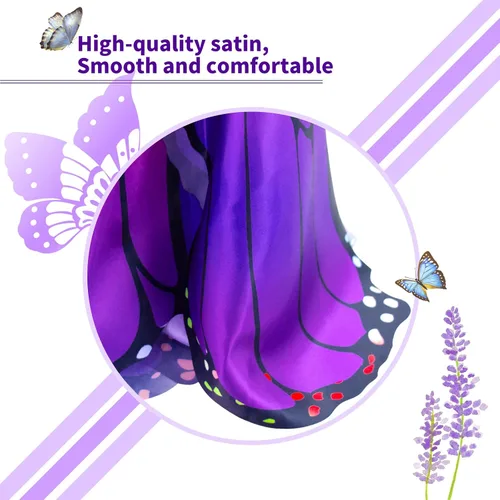 Vista 6 de Creatoy Fairy Butterfly-Wings-Costume for Girls Boys Monarch Butterfly Pretend Play Birthday Gifts Party Favors