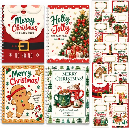 Vista 10 de Libro de tarjetas de Navidad de regalo para adultos, regalo vintage de Papá Papá Noel de Navidad