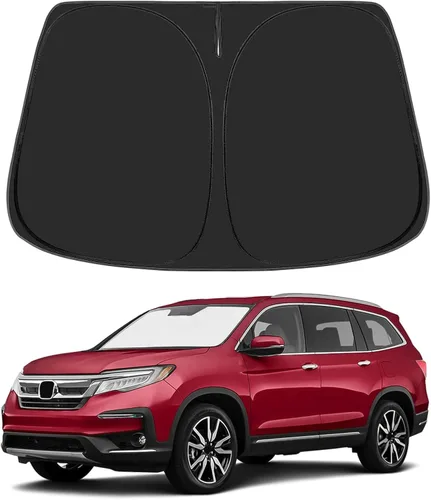 Vista 137 de Proadsy Parasol para parabrisas Rivian R1S 2022-2025 2026 de 4 capas plegable, protector de parasol frontal que bloquea los rayos UV, mantiene
