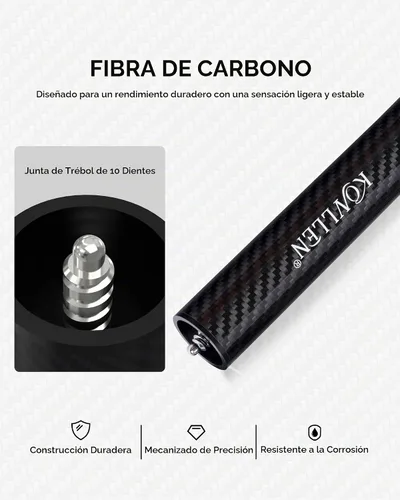 Vista 7 de KONLLEN Extensión original de 8" de fibra de carbono para taco de piscina