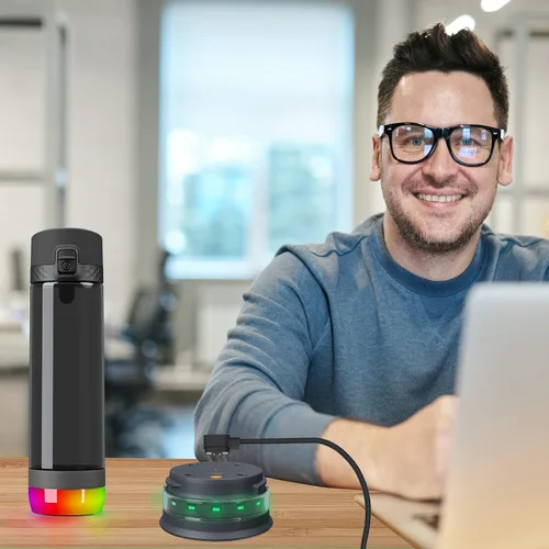 Vista 6 de FitTurn Cargador USB compatible con HidrateSpark Pro Acero/HidrateSpark Pro Smart Water Cup Reemplazo Cable de carga Cable de carga Negro y Blanco