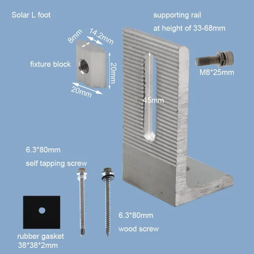 Vista 5 de Kit de soporte de montaje de techo de panel solar para techo de estaño inclinado inclinado