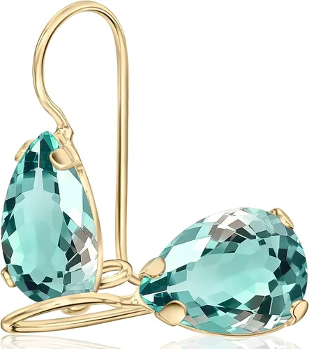 Vista 52 de 14K Solid Gold Earrings - Gemstone Earrings for Women - 14K Gold Earrings for Women - Birthstone Earrings - Teardrop Earrings for Women - Gold