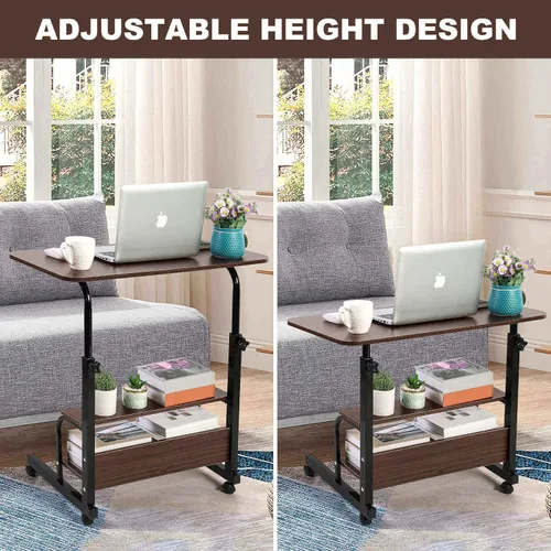 Vista 3 de Escritorio de oficina en casa, mesa ajustable para dormitorio, computadora portátil moderna para sala de estar, sofá, espacios pequeños portátiles