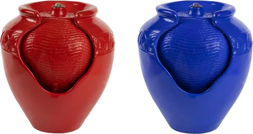 Vista 8 de Pure Garden - Fuente de agua para frascos, para interiores o exteriores, con aspecto de cerámica, función de agua de resina con bomba eléctrica