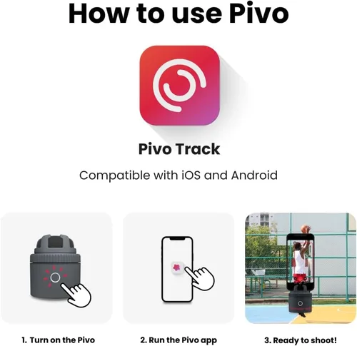 Vista 7 de Pivo Sports Pack - Soporte para teléfono de seguimiento automático, rotación de 360° para entrenamiento deportivo, deportes de raqueta, tenis