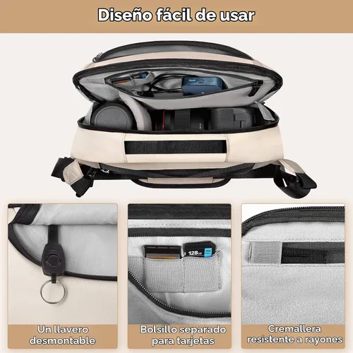 Vista 5 de TAAOKA Bolsa de Hombro para Cámara, Estuche para Cámara Impermeable con Soporte para Trípode, Bolsas para Cámaras DSLR/SLR/Sin Espejo Ligeras