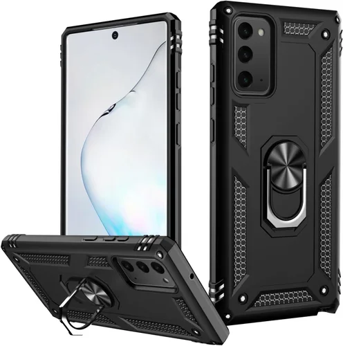 Vista 18 de LUMARKE Funda protectora para Galaxy Note 10, pasa 16 pies, prueba de caídas de grado militar, resistente con soporte de anillo magnético, Negro