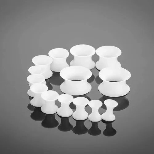 Vista 4 de CABBE KALLO Juego de 50 dilatadores de oreja de silicona, dilatadores y tapones acrílicos 14G-00G, juego de expansores de ojal para mujeres