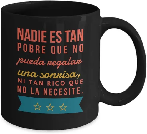 Vista 2 de Taza Cafe Sonrisa Vaso, taza de café divertidas, tazas personalizadas, taza de café inspiradoras, taza con mensajes positivos., 11onza
