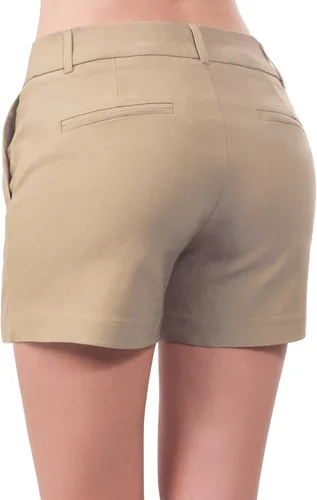 Vista 6 de MixMatchy Pantalones cortos casuales con puños y bolsillos para mujer