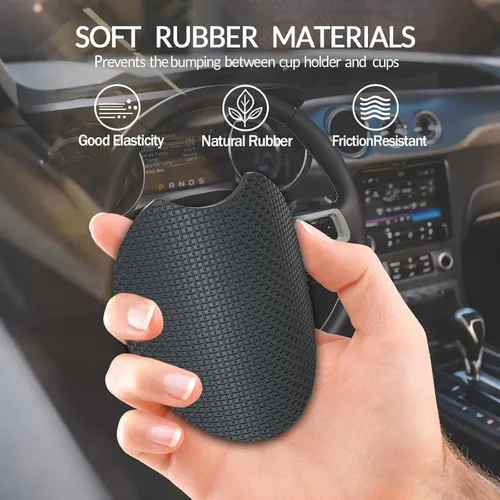 Vista 2 de Posavasos para Portavasos de Automóvil, 2 Piezas Universales Antideslizantes Geniales Calibre 12 con Forma de Bala de Latón y Goma para Automóvil