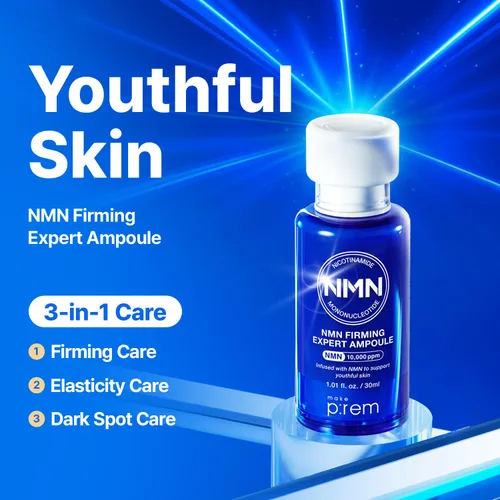 Vista 2 de MAKE P:REM NMN NAD+ Suero de ampolla reafirmante experto, suero facial reafirmante y suavizante intensivo con péptidos y resveratrol para una