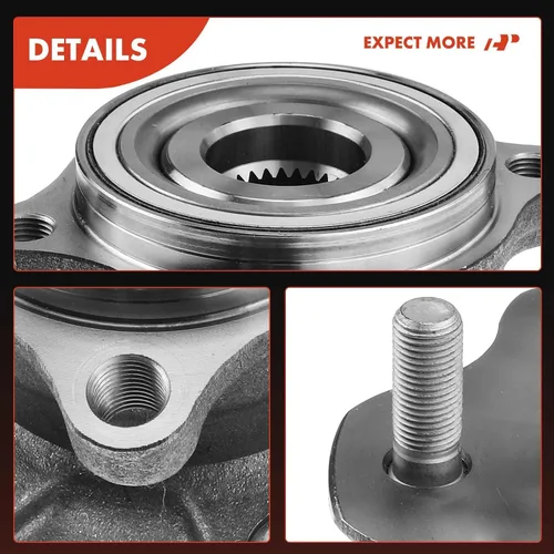 Vista 8 de A-Premium Cojinete de rueda trasera y conjunto de cubo con 5 orificios compatible con Infiniti FX35 2003-2009, FX45 2003-2008, G3, con brida de 29