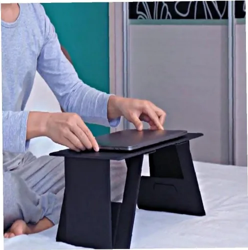 Vista 4 de Soporte para computadora portátil, soporte de escritorio plegable y ligero, bandeja para cama, soporte para tableta, elevador