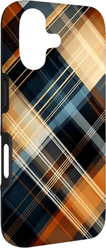 Vista 3 de Navy Black and Orange Plaid Halloween Fall Autumn Pumpkins Case for iPhone 17