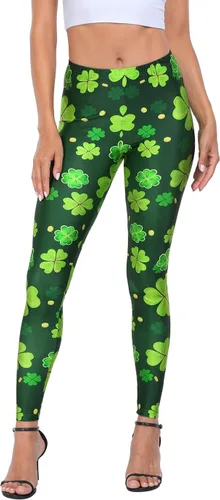 Vista 15 de HDE Leggings de entrenamiento de diseño moderno - Divertidos patrones estampados gráficos a la moda A. Rayas del arco iris