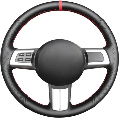 Vista 11 de MEWANT Funda de volante de automóvil para Mazda MX-5 2016 2017 2018 2019 cuero cosido a mano