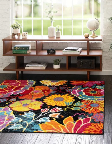 Vista 25 de Unique Loom Lyon Collection Kennedy - Alfombra ovalada (2 pies 2 pulgadas x 3 pies 1 pulgada, color negro/verde)