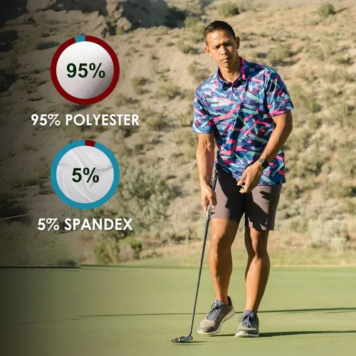 Vista 3 de YATTA GOLF - Camiseta polo de golf de alto rendimiento para hombre
