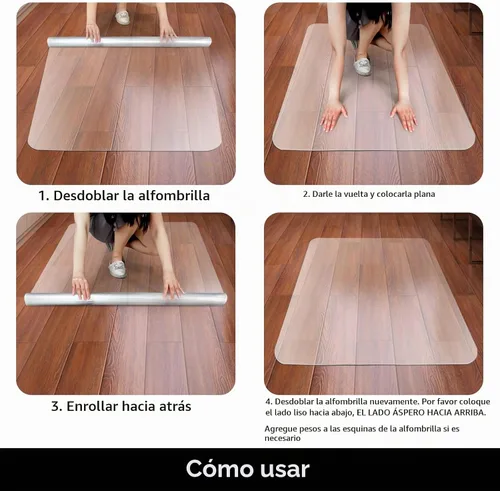Vista 7 de Kuyal Tapete para silla de oficina para suelo de madera, rectangular de 30