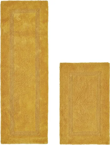 Vista 496 de Better Trends - Juego de 2 alfombras de baño 100% algodón, extra suaves, con borlas, de 17" x 24", alfombra de baño superabsorbente y reversible