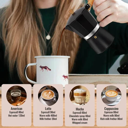 Vista 34 de Cafetera clásica de aluminio para 3 tazas Azul