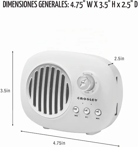 Vista 7 de Crosley CR3044A-MN Piper - Altavoz Bluetooth portátil, color menta