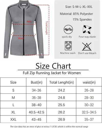 Vista 4 de PINSPARK womens Breathable Slim Fit Workout Jacket