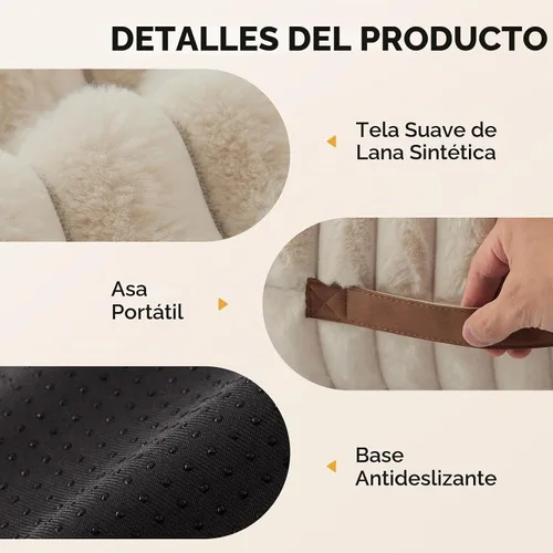 Vista 11 de Joydeco Cat Couch for Pets, 30 inch Plush Pet Sofa, Cat Bed for Indoor Cats with Removable Washable Cover, Supportive Pet Sofa, Cream Blanco crema