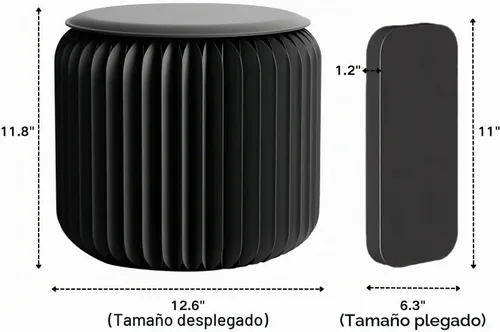 Vista 2 de Taburete plegable - Muebles para el hogar de 12 pulgadas, capacidad de carga de 660 lb. Taburete de papel plegable - Diseño ecológico de papel kraft