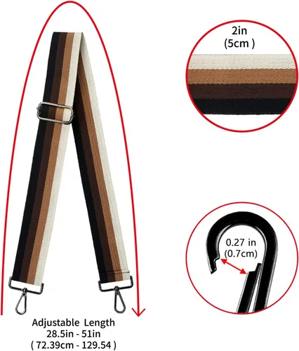 Vista 161 de ZOOEASS Hebillas de níquel Correa ancha para el hombro ajustable de repuesto para cinturón de pistola, hebilla de guitarra estilo bandolera