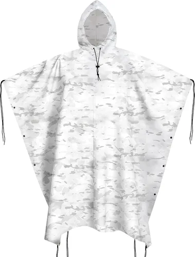 Vista 6 de GRVCN Poncho de lluvia militar, impermeable de camuflaje impermeable ligero al aire libre