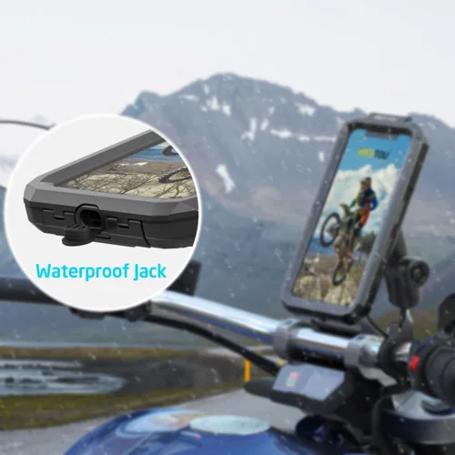 Vista 3 de iMESTOU IP66 - Soporte impermeable para teléfono para bicicleta con cabezal de bola de 1 pulgada, adecuado para componentes de tamaño RAM B/brazos