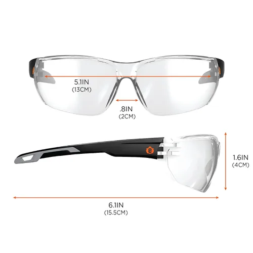Vista 6 de Ergodyne Skullerz VALI - Gafas de seguridad antiarañazos, antivaho, ANSI z87.1 Lente Transparente