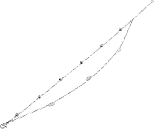 Vista 2 de Edforce Stainless Steel Pulsera tobillera con dijes para mujer