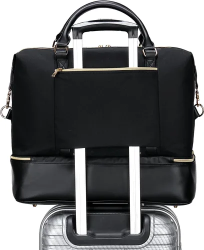 Vista 6 de CAMTOP - Bolsa de viaje de fin de semana para mujer, bolsa de lona con espacio para laptop de15.6 pulgadas