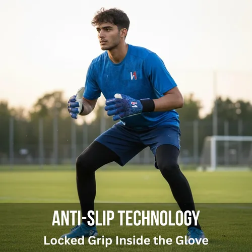 Vista 3 de ONEKEEPER C-TEC - Guantes de portero de nivel profesional Aqua Pro Blue para adultos y jóvenes, guantes de portero de fútbol GK, látex aguamarina